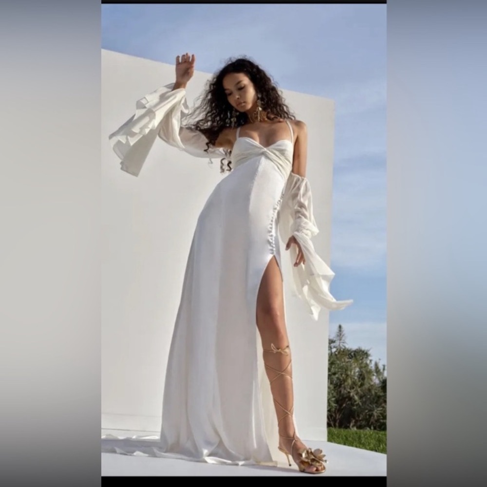 For Love And Lemons White Long Sleeve Dress - Picture 3 of 6